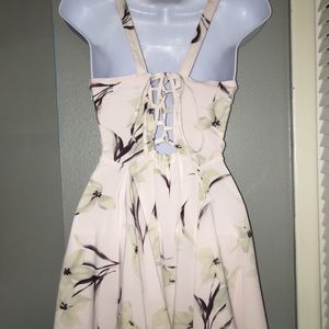 Blush floral mini dress